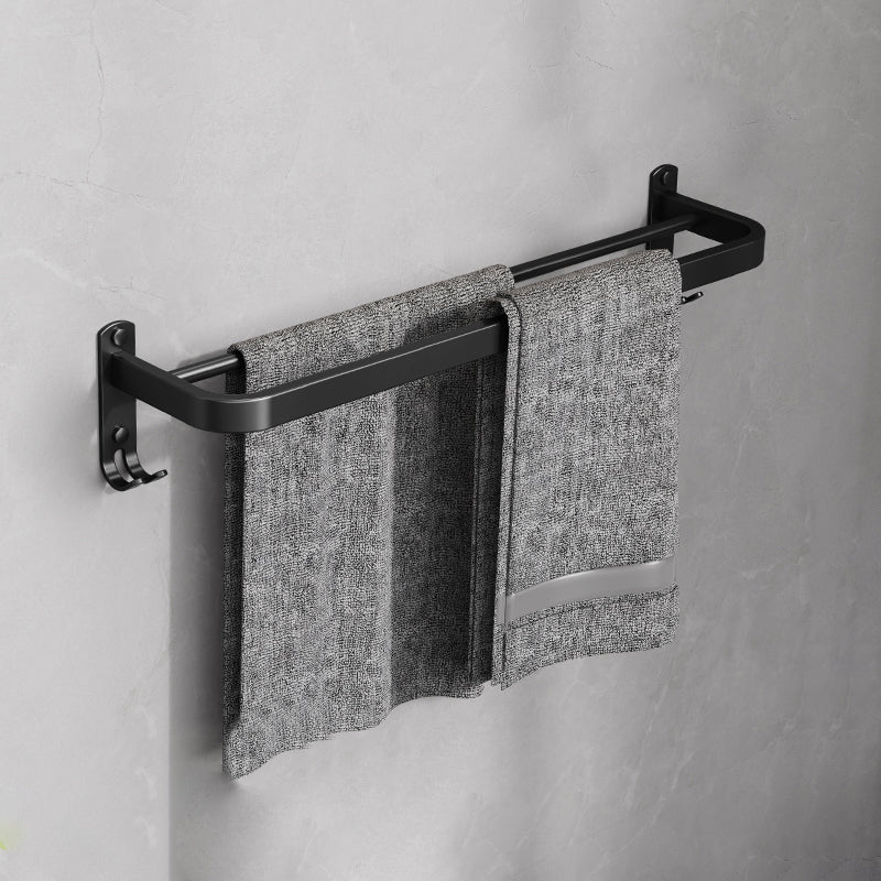 BowLift | Minimalist black bathroom accessory set paper holder towel bar bath hardware set