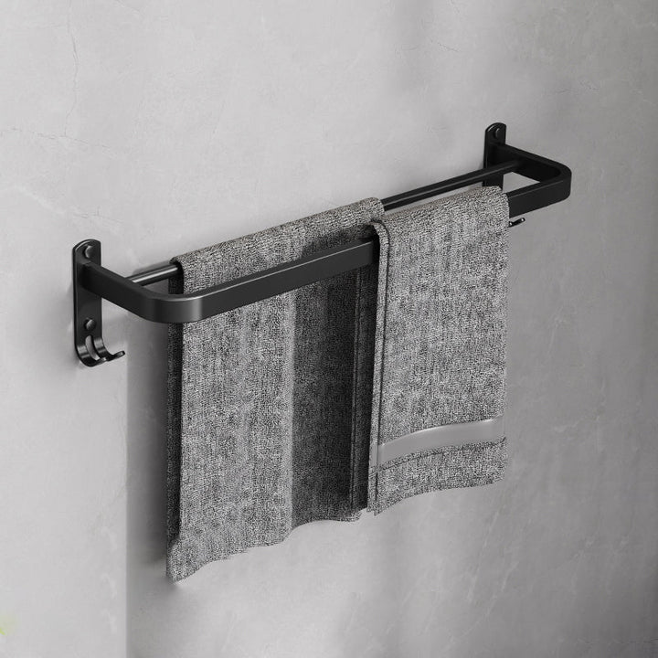BowLift | Minimalist black bathroom accessory set paper holder towel bar bathroom hardware set