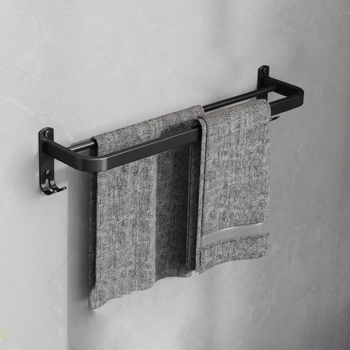 BowLift | Minimalist black bathroom accessory set paper holder towel bar bathroom hardware set