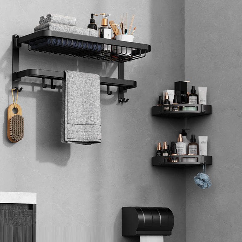 BowLift | Minimalist black bathroom accessory set paper holder towel bar bath hardware set