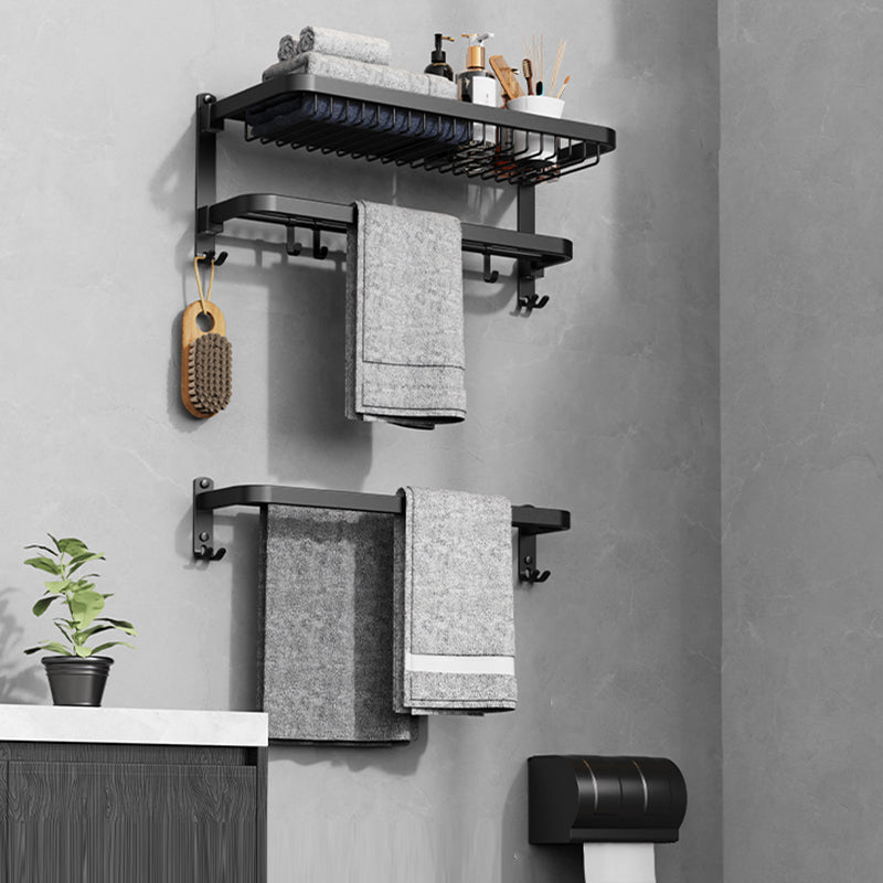 BowLift | Minimalist black bathroom accessory set paper holder towel bar bath hardware set
