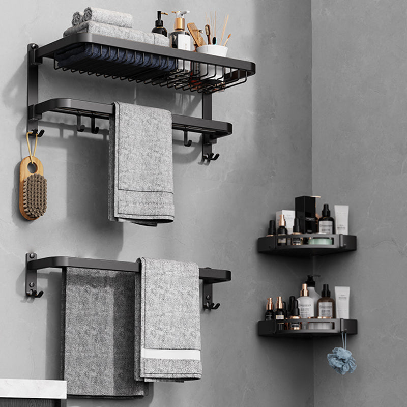 BowLift | Minimalist black bathroom accessory set paper holder towel bar bathroom hardware set