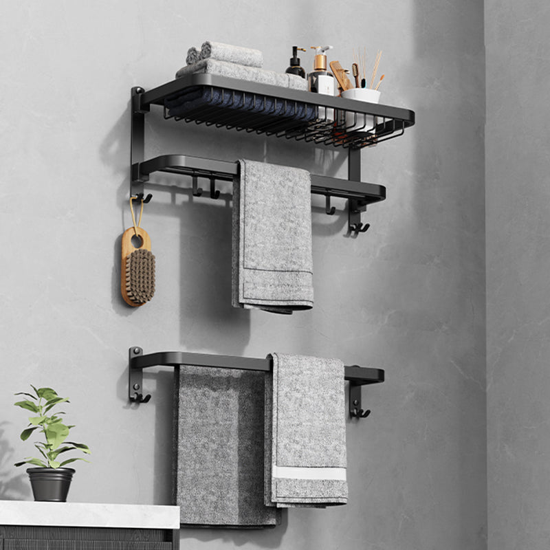 BowLift | Minimalist black bathroom accessory set paper holder towel bar bathroom hardware set