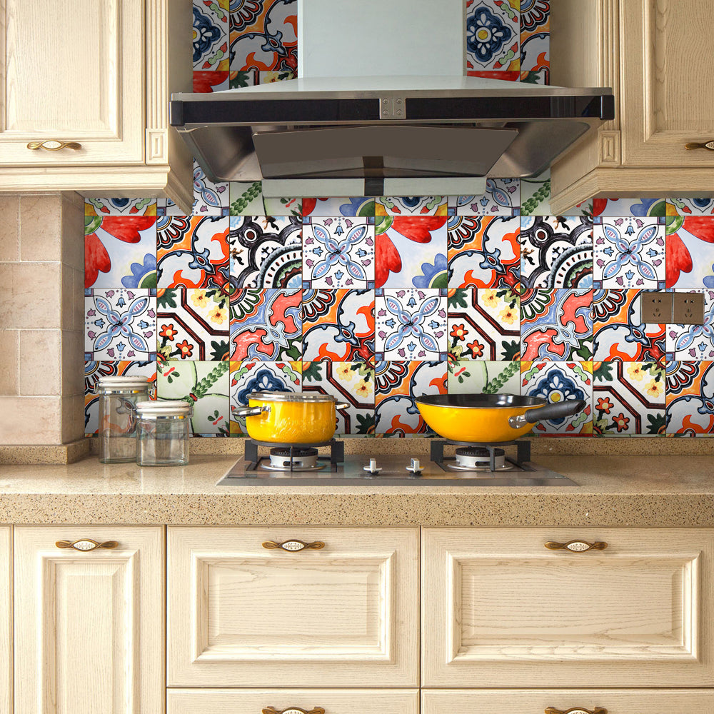 BowLift | Traditional Peel and Stick Back Wall PVC Mosaic Tiles Wallpaper for Kitchen Backsplash