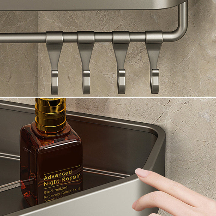 BowLift | Adhesive holder metal bathroom accessories single piece or in set with bathroom shelf