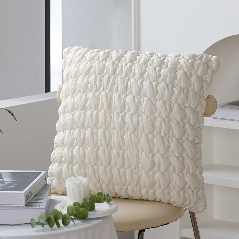 BowLift | Light Luxury Cream Green Cushion Cover 45x45cm – Decorative Jacquard Pillowcase