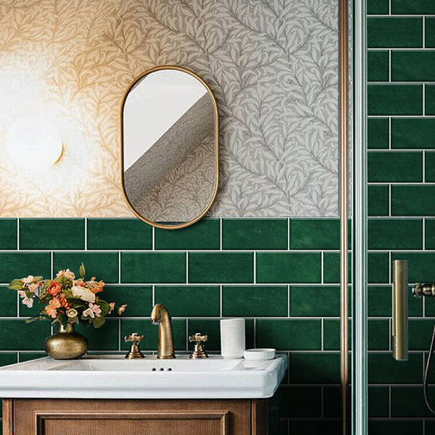 BowLift | Mosaic tiles peel and attach tiles PVC backsplash peel and attach wall tiles in green