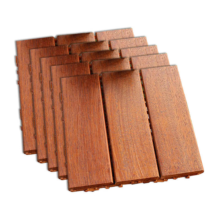 BowLift | Classic wooden deck tiles connecting composite patio tiles