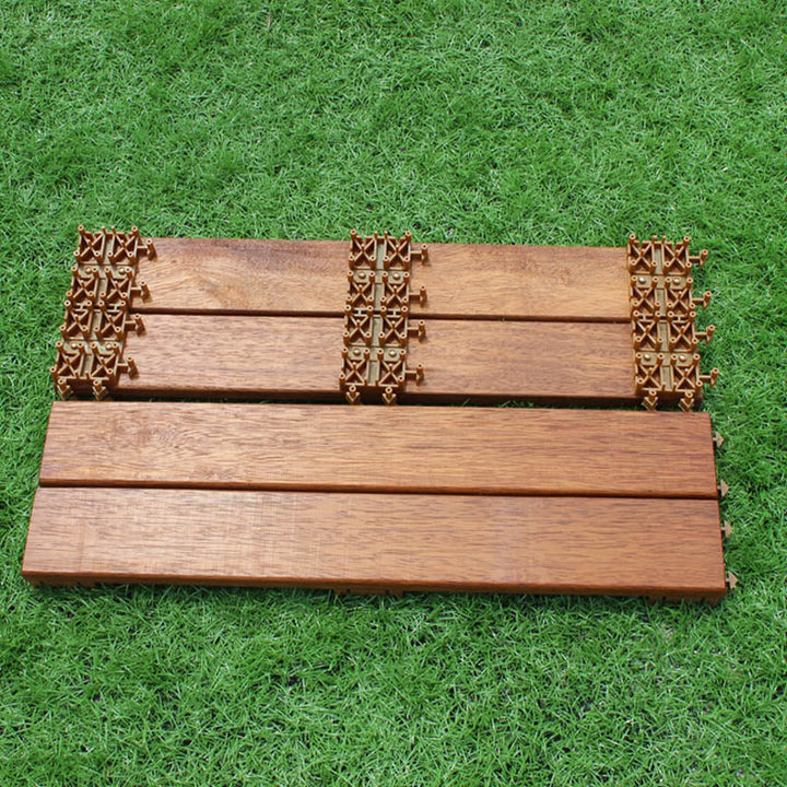 BowLift | Basic Wood Tile Set Composite Layable Patio Tiles