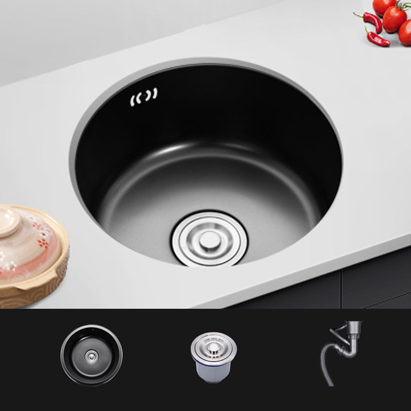 BowLift | Single Bowl Kitchen Sink Round Stainless Steel Sink with Drain Strainer Kits