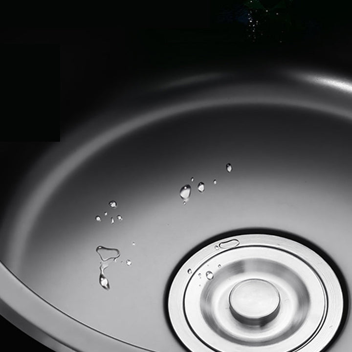 BowLift | Single Bowl Kitchen Sink Round Stainless Steel Sink with Drain Basket Kits