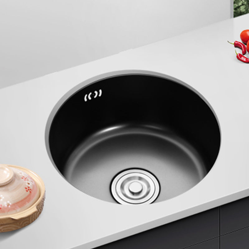 BowLift | Single Bowl Kitchen Sink Round Stainless Steel Sink with Drain Basket Kits