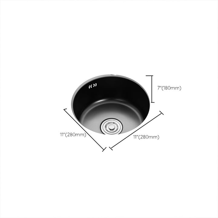 BowLift | Single Bowl Kitchen Sink Round Stainless Steel Sink with Drain Basket Kits