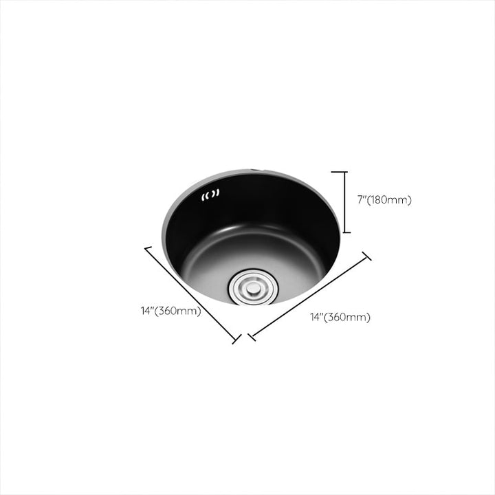 BowLift | Single Bowl Kitchen Sink Round Stainless Steel Sink with Drain Basket Kits