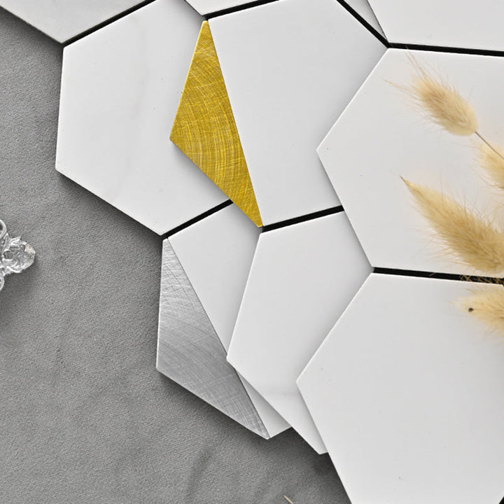 BowLift | Hexagonal Modern Peel and Stick Tiles Mosaic Tiles Peel and Stick Backdrops
