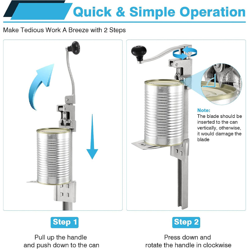 BowLift | Manual Can Opener For Cans Up to 13" Tall with Plated Steel Base for Restaurant Hotel Food Store