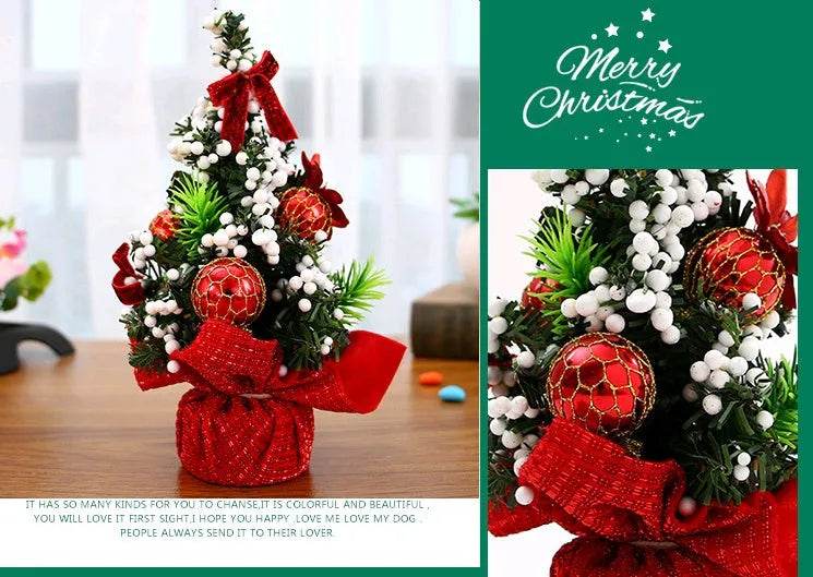 BowLift | Christmas Ornaments Tree 20cm Mini Christmas Decoration Tree Christmas Day Mall Decoration Desktop Ornaments Small Tree