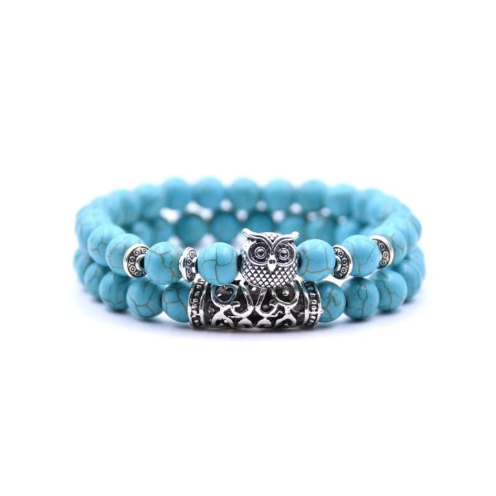 BowLift | Owl Charm Natural Stone Bracelet