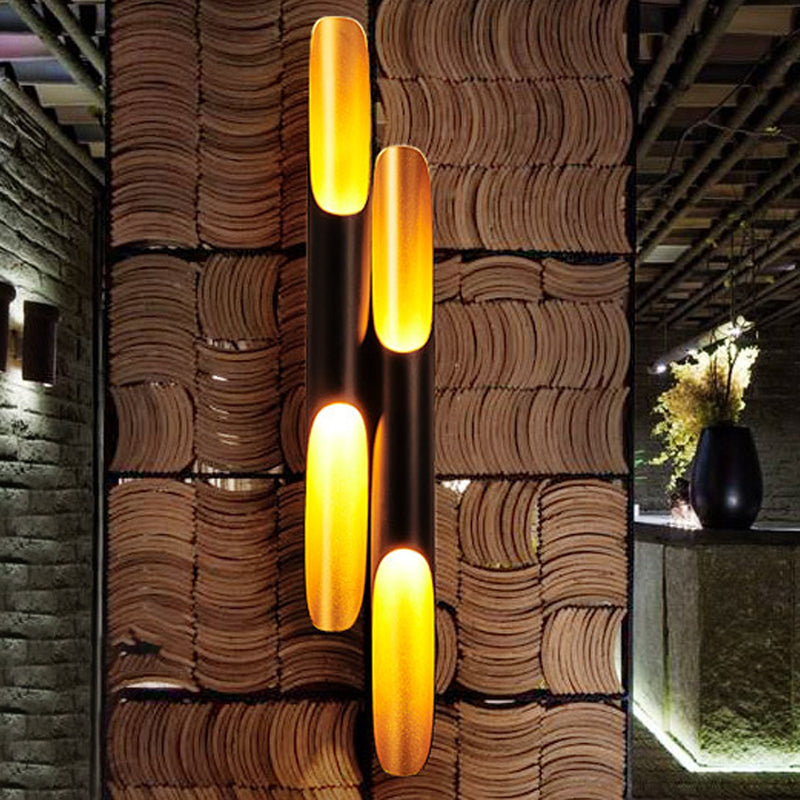 BowLift | 23.5"/27.5" Width Pipe Wall Light Modern Metallic 1/2-Light Black Wall Lighting for Living Room