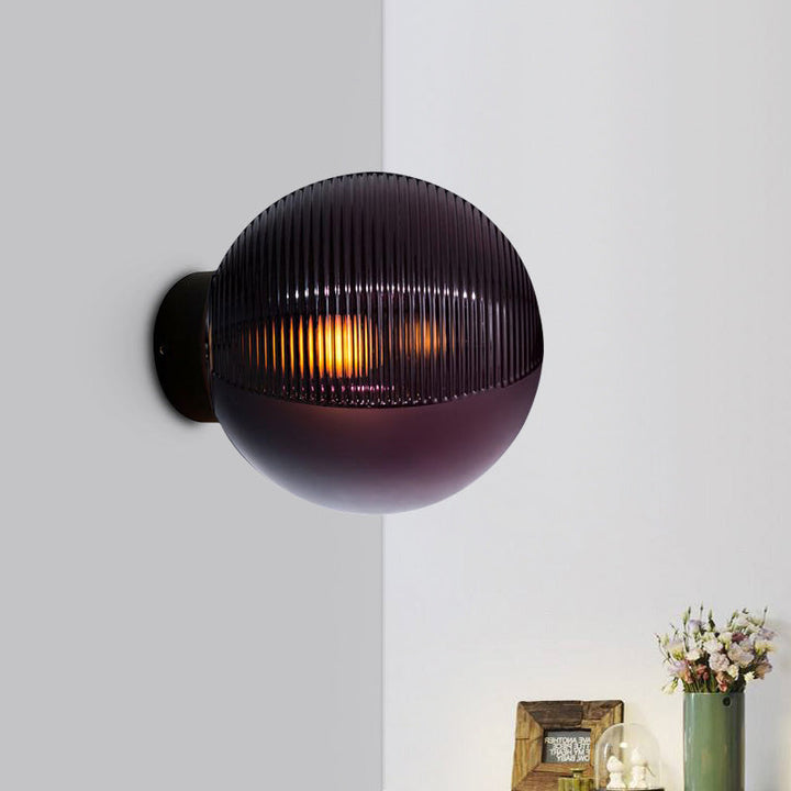 BowLift | Global Living Room Wall Mount Lighting Dark Purple Glass 1-Light Modern Wall Sconce