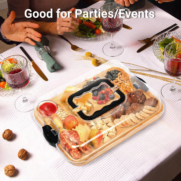 Bamboo serving tray with 6 compartments | Bowlift