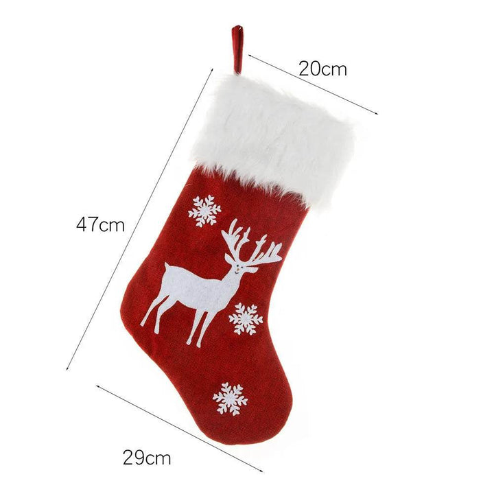 BowLift | New Christmas Ornament With Light Burlap Embroidery Sock Gift Bag
