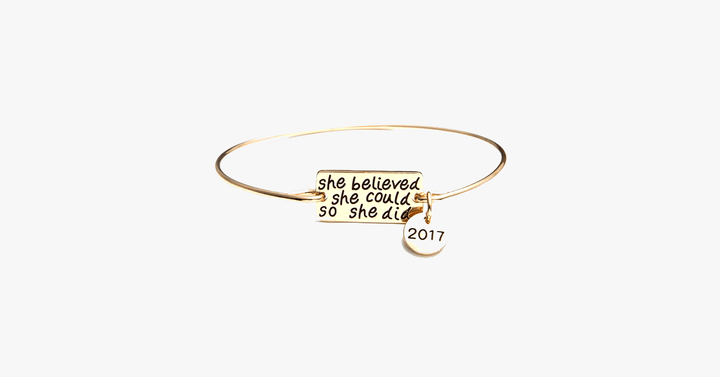 BowLift | She believed she could, so she did bracelet with 2017 charm