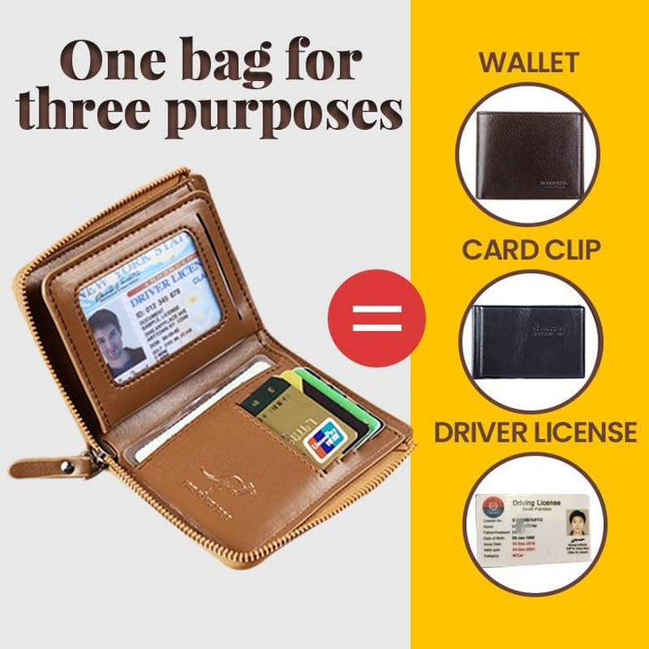 BowLift | Men's Essentials-Multi-functional RFID Blocking Waterproof Durable PU Leather Wallet