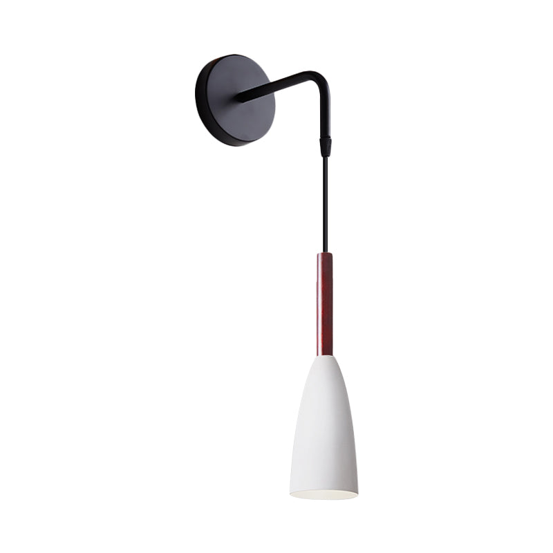 BowLift | Bullet Shape Wall Mounted Pendant Lamp Modern Iron 1 Light Sconce Fixture in Black/White/Grey for Bedside