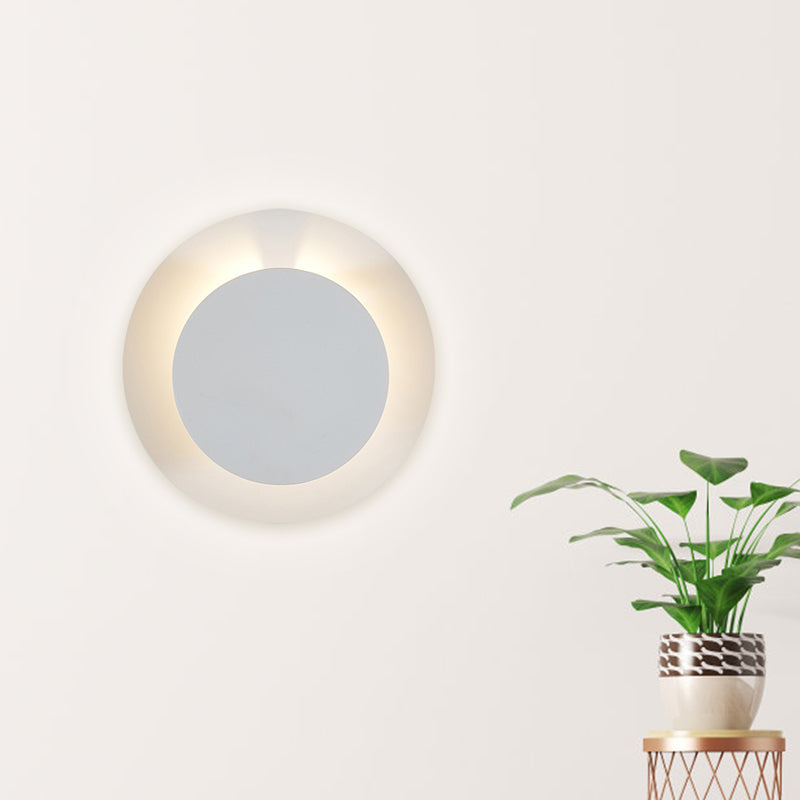 BowLift | Metallic Disc Wall Sconces Lamp Minimalist LED White Wall Mounted Light Fixture with Adjustable Design