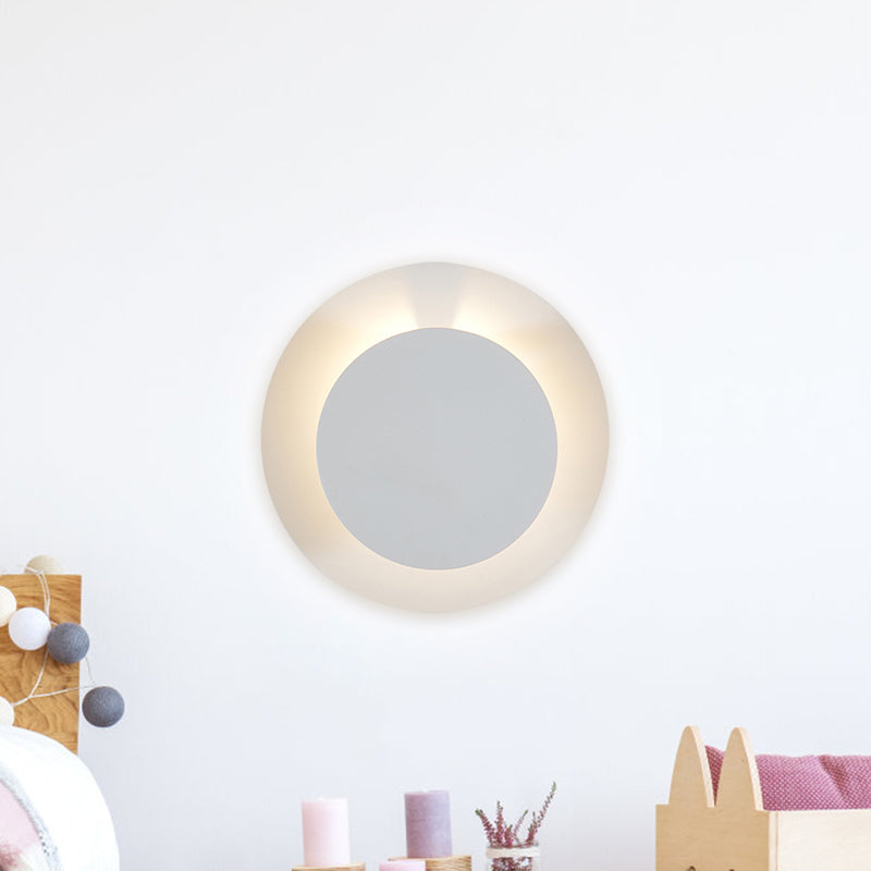 BowLift | Metallic Disc Wall Sconces Lamp Minimalist LED White Wall Mounted Light Fixture with Adjustable Design