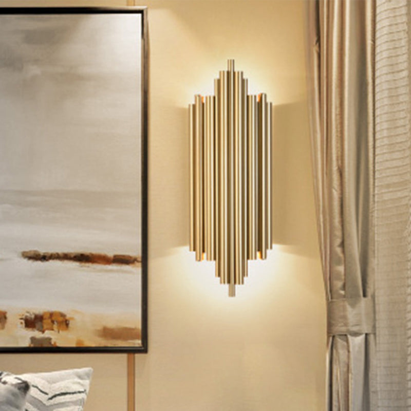 BowLift | Gold Finish Slim Tube Wall Light Post Modern 4 Bulbs Metal Wall Lamp Light
