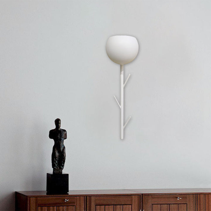 BowLift | Modern Arched Surface Wall Light Iron LED Nightstand Wall Mount Light in White with Branch Design