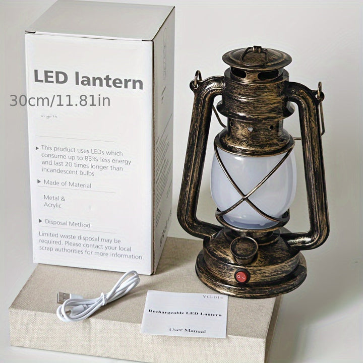 RetroGlow Lantern – Vintage LED Lantern with Flame Light Effect | Bowlift