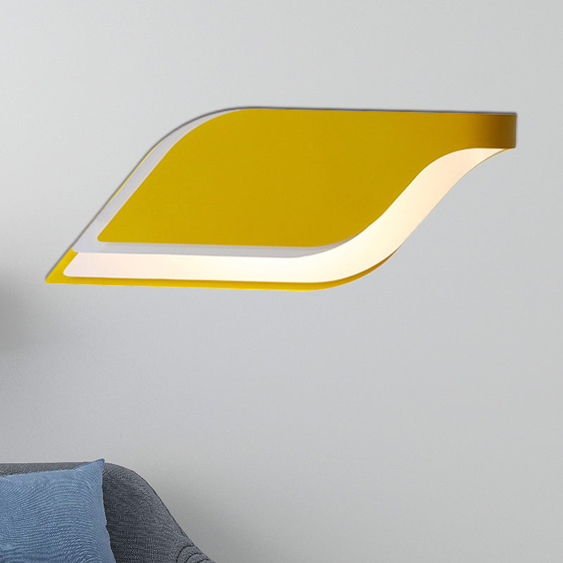BowLift | Leaf Wall Lamp Nordic Metal 1 Light Wall Sconce in Yellow/Gray/Green