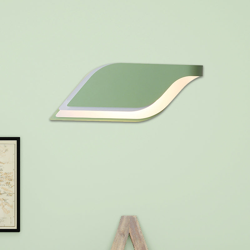 BowLift | Leaf Wall Lamp Nordic Metal 1 Light Wall Sconce in Yellow/Gray/Green