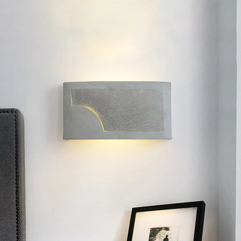 BowLift | 1 Head Wall Mount Light Modern Style Rectangle Cement Wall Lamp in Gray for Nightstands