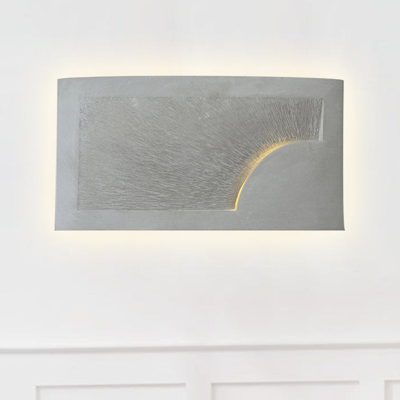 BowLift | 1 Head Wall Mount Light Modern Style Rectangle Cement Wall Lamp in Gray for Nightstands