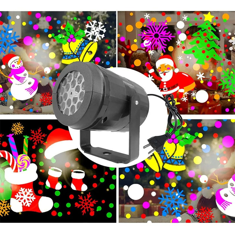 BowLift | LED Christmas Projector Snowflakes Light Show – Waterproof Outdoor Lamp with 16 Patterns