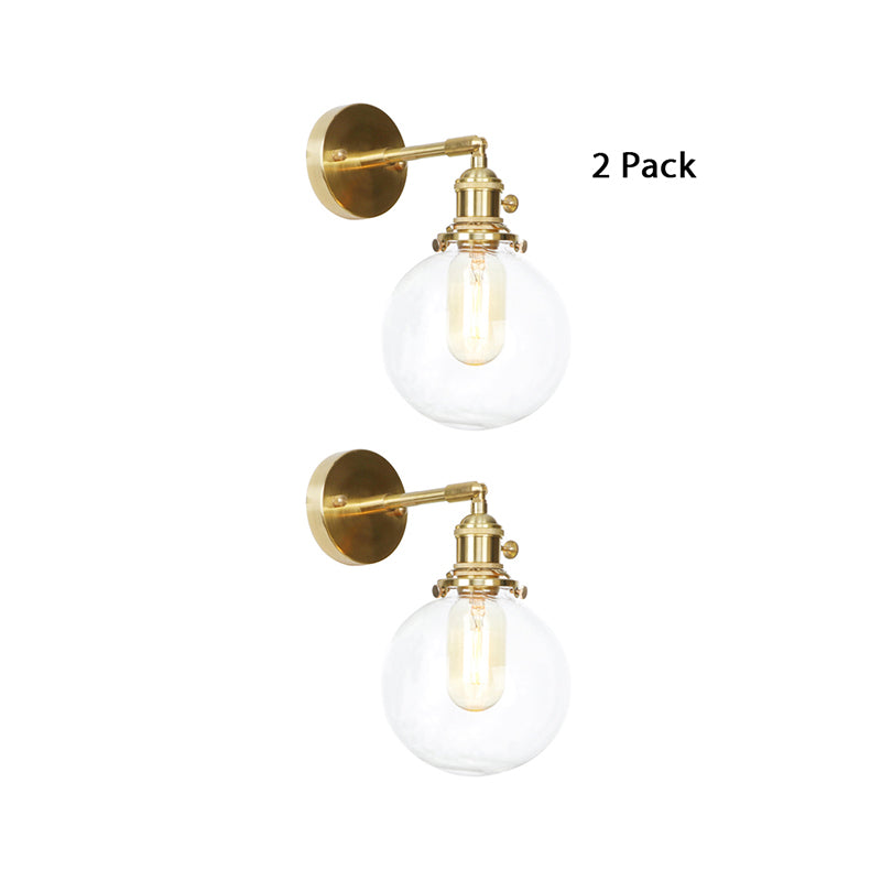 BowLift | Spherical Wall Lamp 1 Light Clear Glass Shade Industrial Wall Lamp Light for Porch
