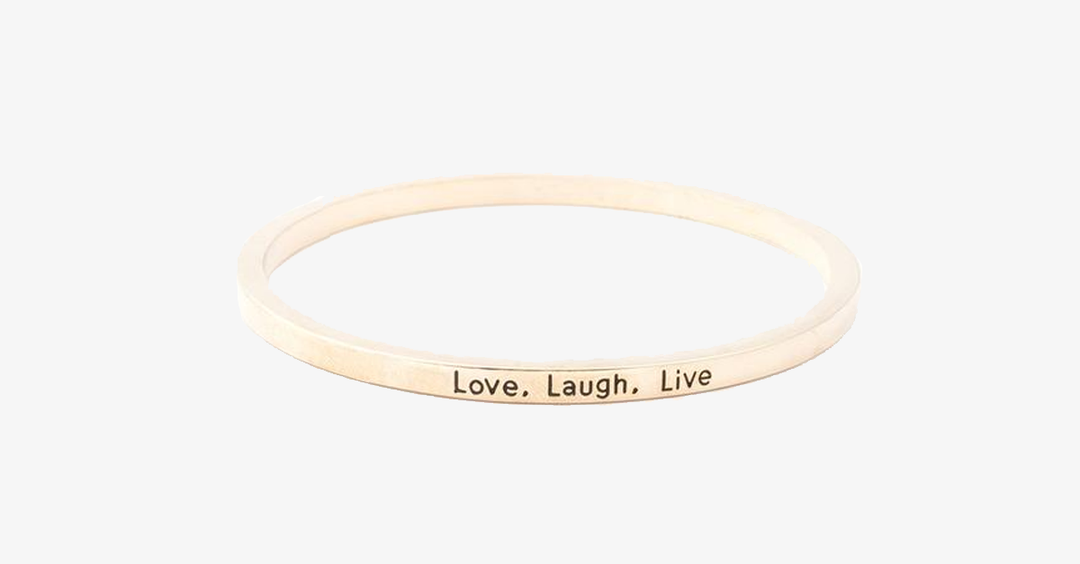 BowLift | Love Laugh Live Engraved Cuff Bracelet