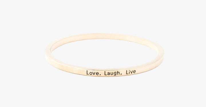 BowLift | Love Laugh Live Engraved Cuff Bracelet