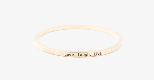 BowLift | Love Laugh Live Engraved Cuff Bracelet