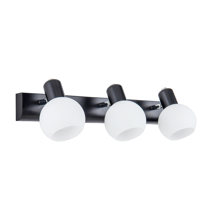 BowLift | Multi Globe Opal Glass Wall Lamp Modern 3-Light Bathroom Sconces Light in Black/White