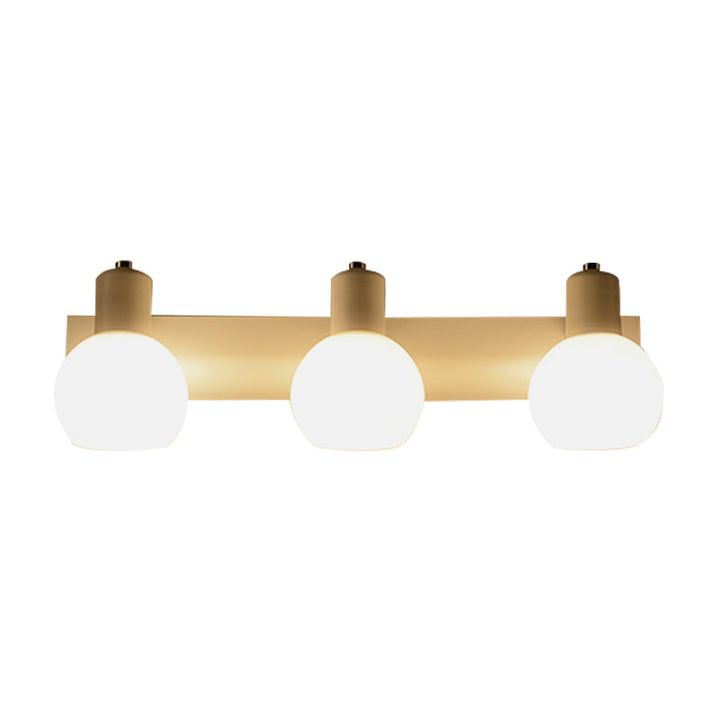 BowLift | Multi Globe Opal Glass Wall Lamp Modern 3-Light Bathroom Sconces Light in Black/White