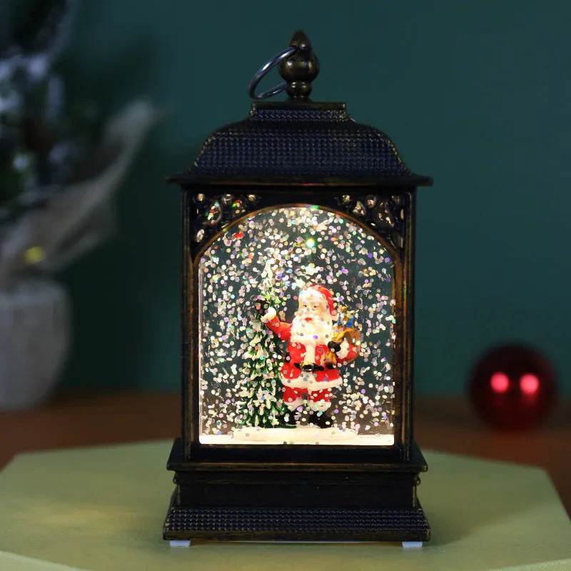 BowLift | Christmas Decoration Luminous Water Injection Flat Storm Lantern Desktop Decoration