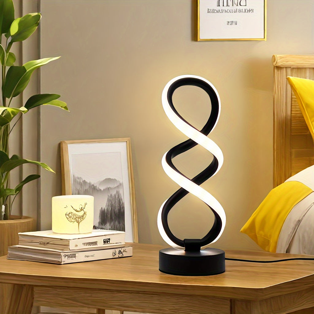 SpiraLux - Elegant Spiral Table Lamp with Color Choice Bowlift
