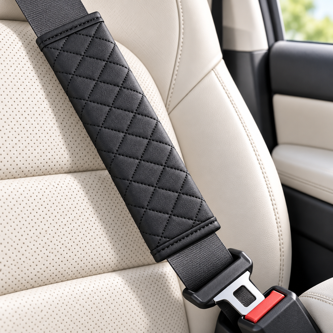 Quilted PU Leather Seat Belt Shoulder Pad Cover Bowlift
