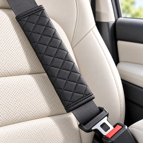 Quilted PU Leather Seat Belt Shoulder Pad Cover Bowlift