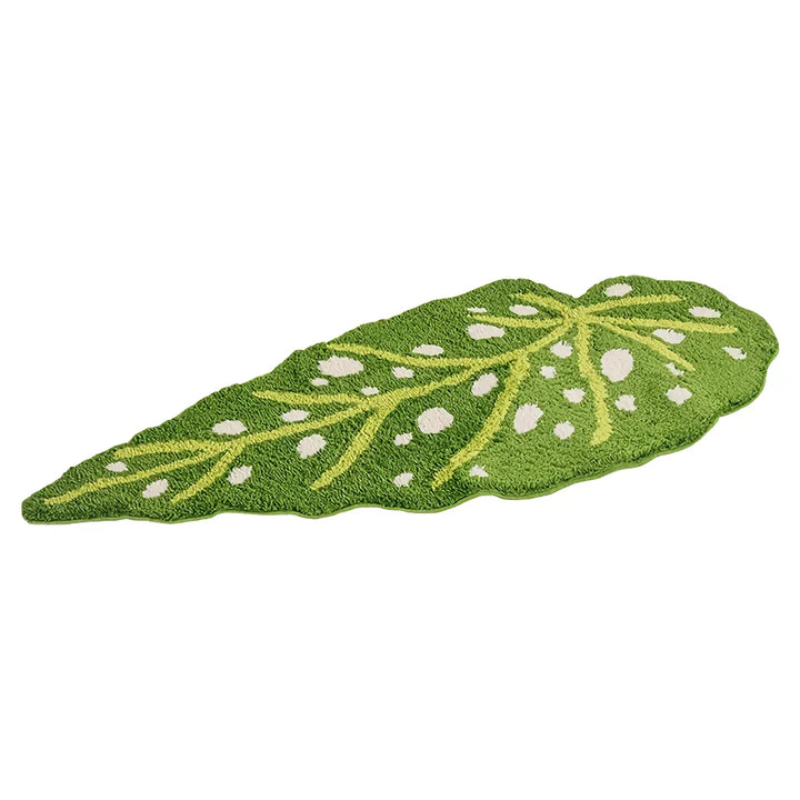 BowLift | Irregular Plush Spotted Begonia Leaf Area Rug for Living Room